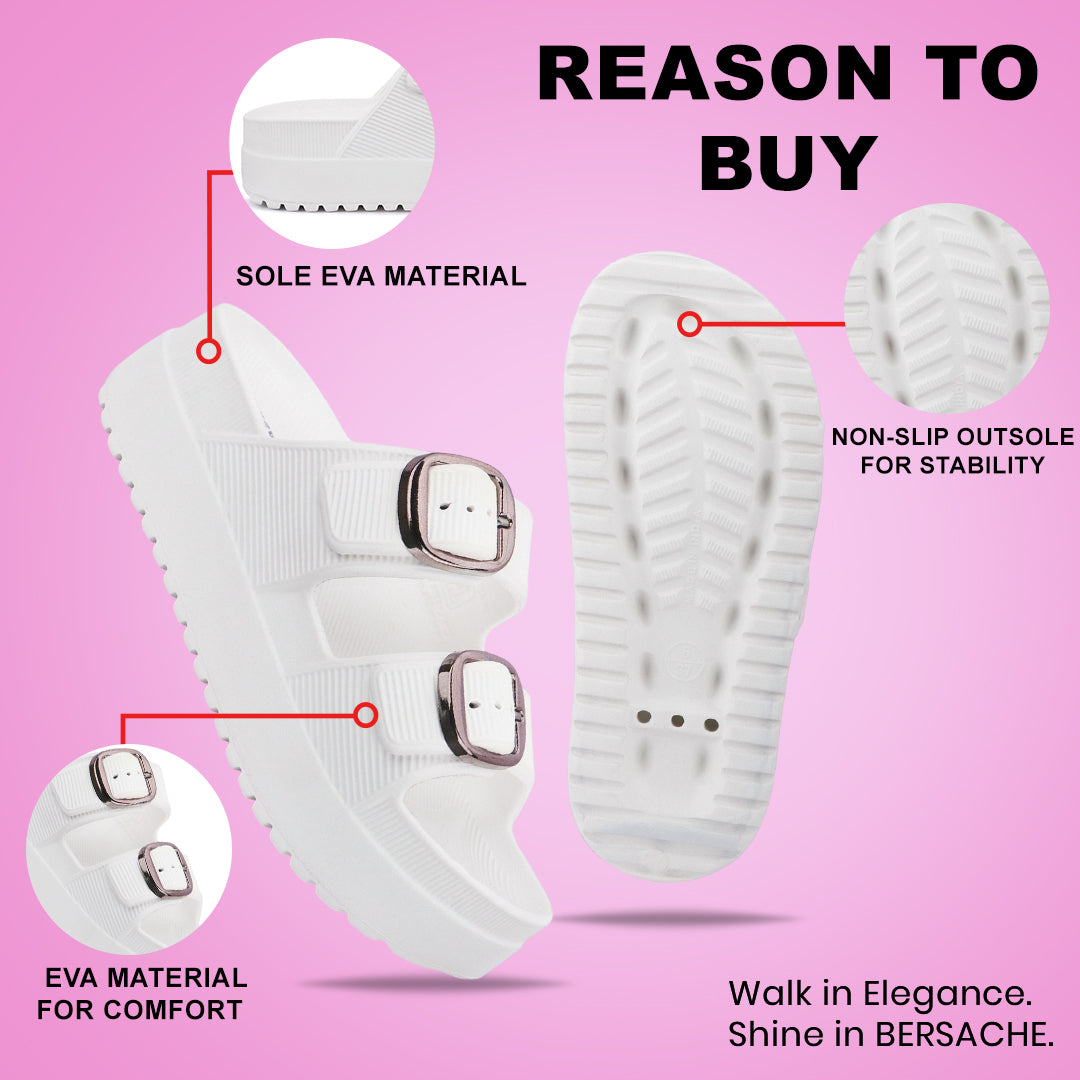 Bersache Extra Soft Classic Casual  with  Regular wear with Ultra Soft & Flexibility Technology Flip-Flop for Women's-(6294-White).