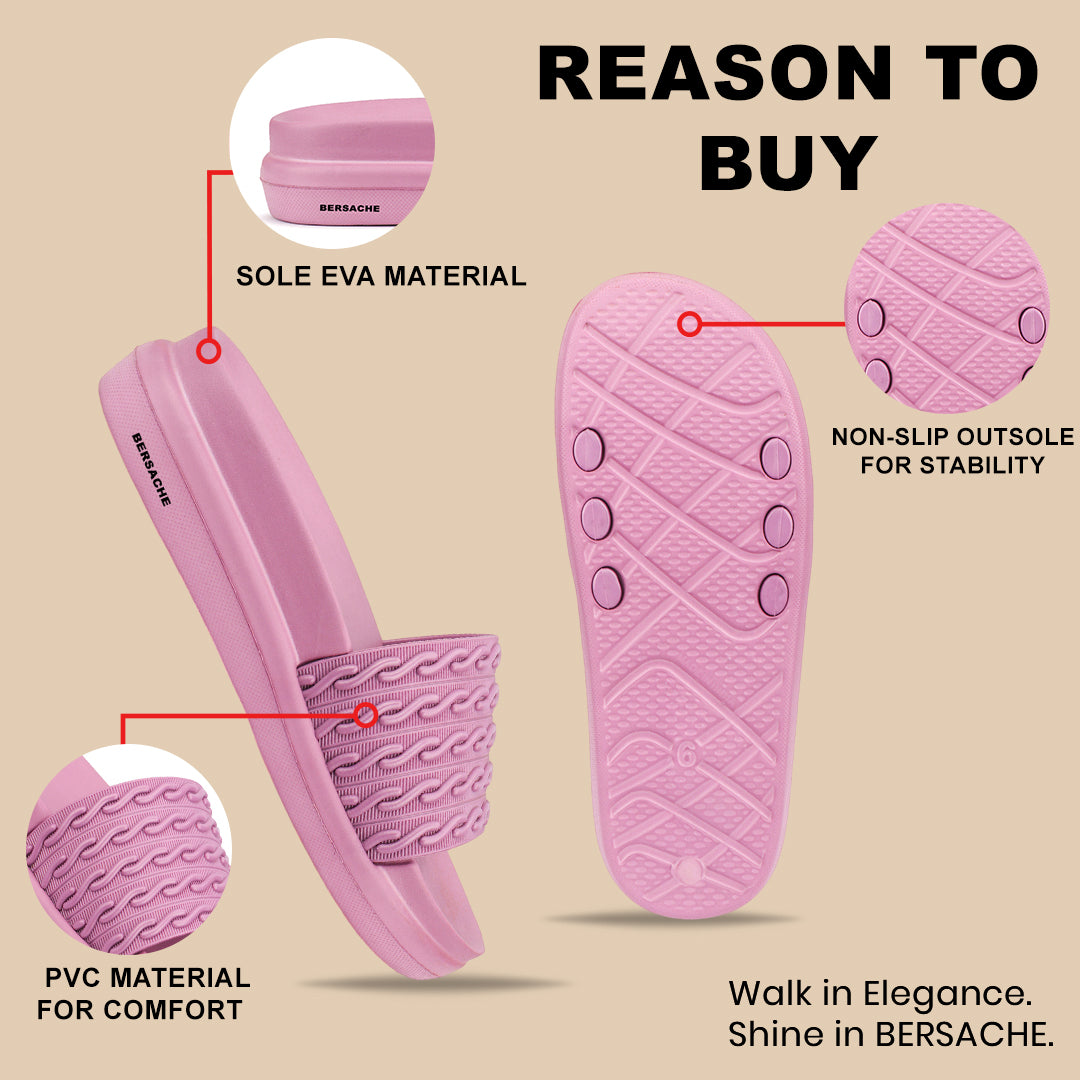 Bersache Extra Soft Classic Casual CHAPPAL with  Regular wear with Ultra Soft & Flexibility Technology  Slippers for Women's-(6337-Pink).
