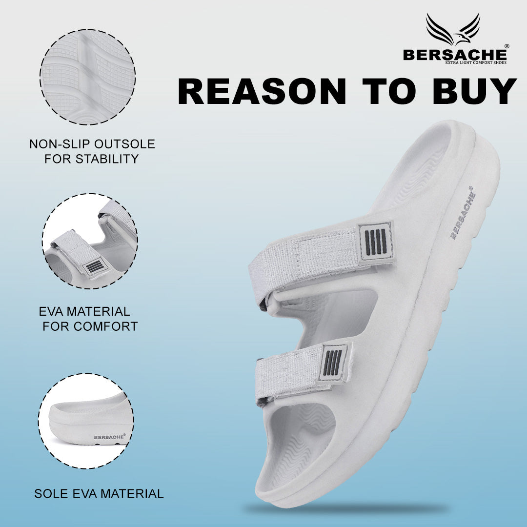 Bersache Extra Soft Classic Casual with  Regular wear with Ultra Soft & Flexibility Technology Slipper For Men's & Boy's-(Grey-6286)