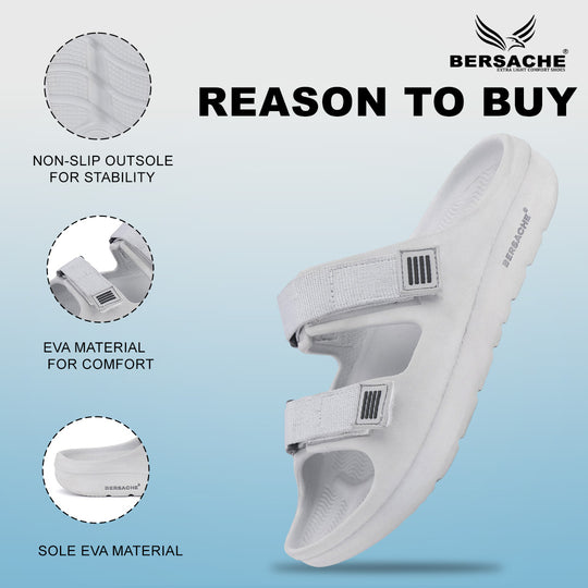 Bersache Extra Soft Classic Casual with  Regular wear with Ultra Soft & Flexibility Technology Slipper For Men's & Boy's-(Grey-6286)