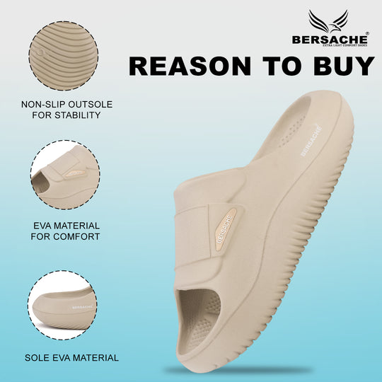 Bersache Extra Soft Classic Casual CHAPPAL with  Regular wear with Ultra Soft & Flexibility Technology  Slippers for Men's-(6282-Beige)