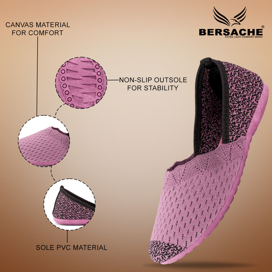 BERSACHE Women's SPORTS – Lightweight, Breathable & Comfortable Daily Wear Shoes(Pink-6273).