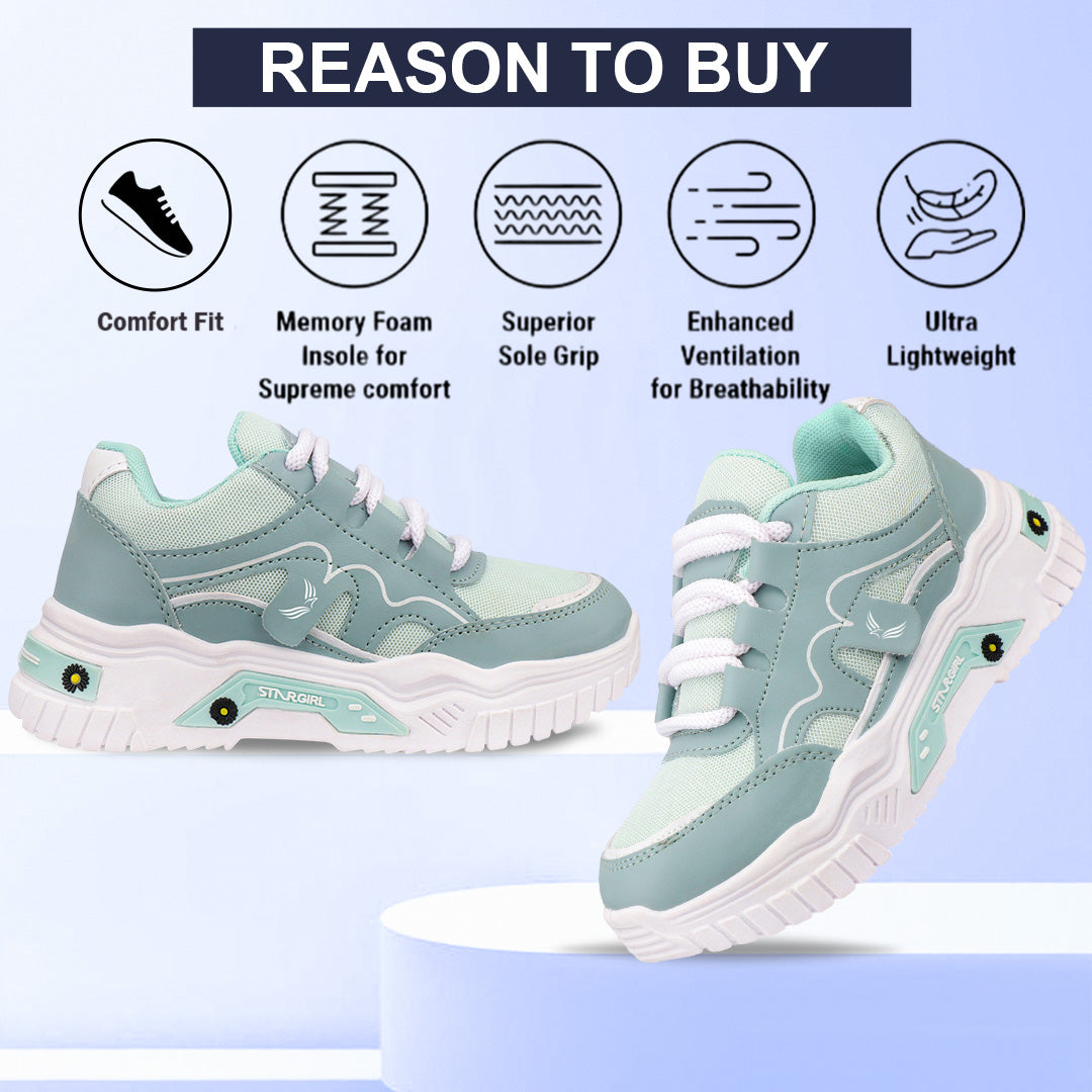 Bersache Premium Sports ,Gym, Trending Stylish Running Colour Changing shoes for Women (white-8101)