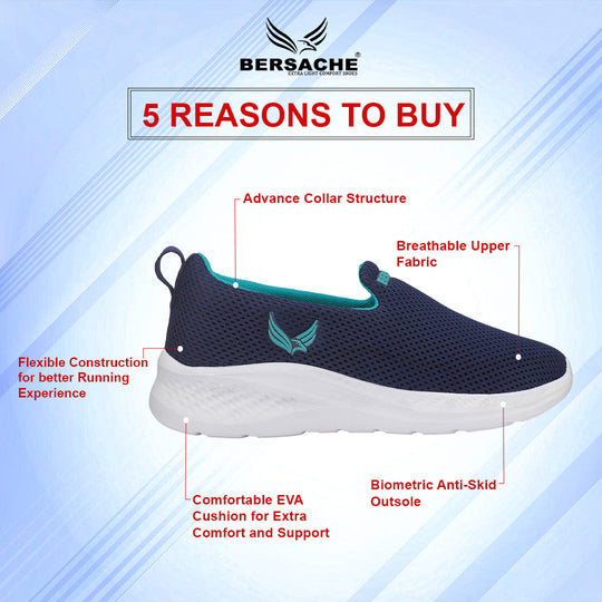 Bersache Sneaker, Loafers ,Casual with Extra comfort Sneaker Colour Changing shoes for Women (Green-8096)