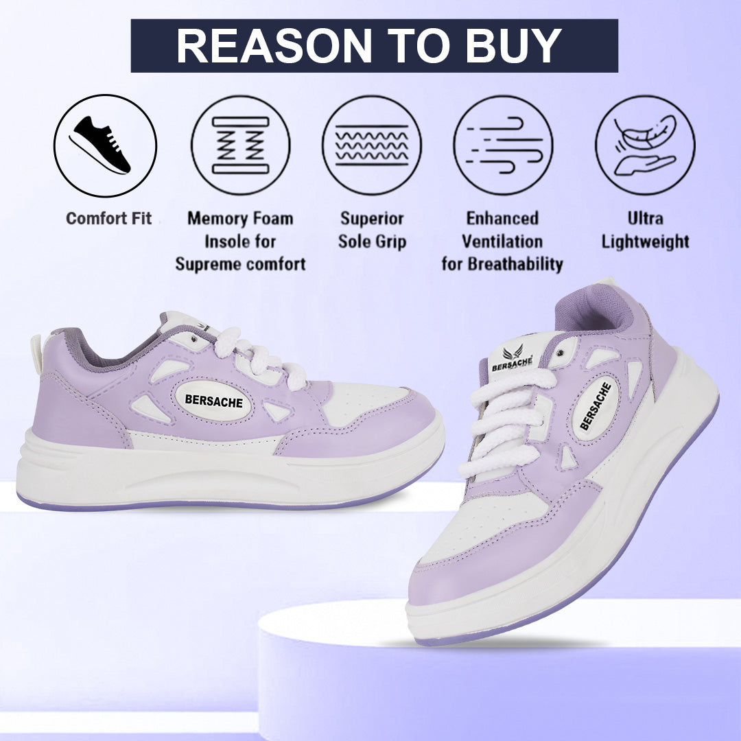 Bersache Premium Sports ,walking,Gym,cricket, Trending  Running Shoes For Women's-(8112-Purple)