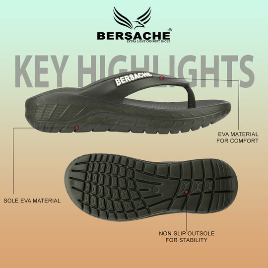 Bersache Extra Soft Classic Casual with  Regular wear with Ultra Soft & Flexibility Technology Sandal For men's & boy's-Black-6255