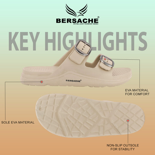Bersache Extra Soft Classic Casual with  Regular wear with Ultra Soft & Flexibility Technology Flip-Flop for Men's-(6283-Beige)