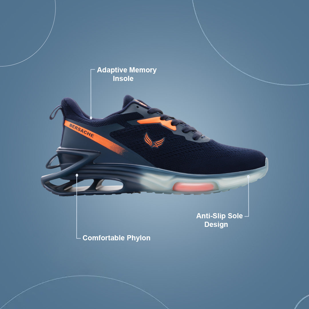 Bersache Sneaker, Loafers ,Casual With Extra Comfort Sneakers For Mens  (9193-Navy Blue).