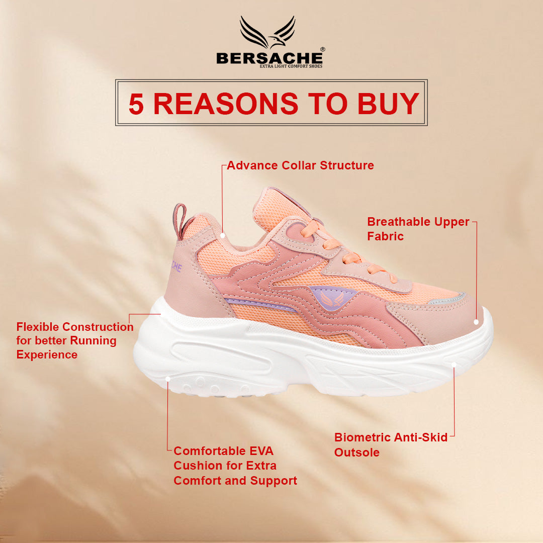 Bersache Sneaker, Loafers ,Casual with Extra comfort Sneaker Colour Changing shoes for Women (Pink-8105)