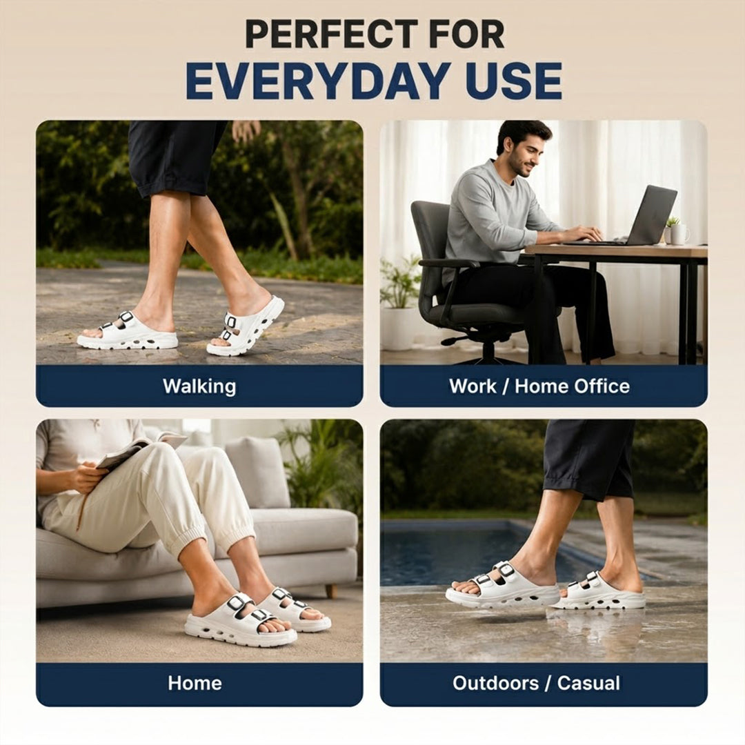 Bersache Extra Soft Classic Casual CHAPPAL with  Regular wear with Ultra Soft & Flexibility Technology  Slippers for Men's-(6339-White).