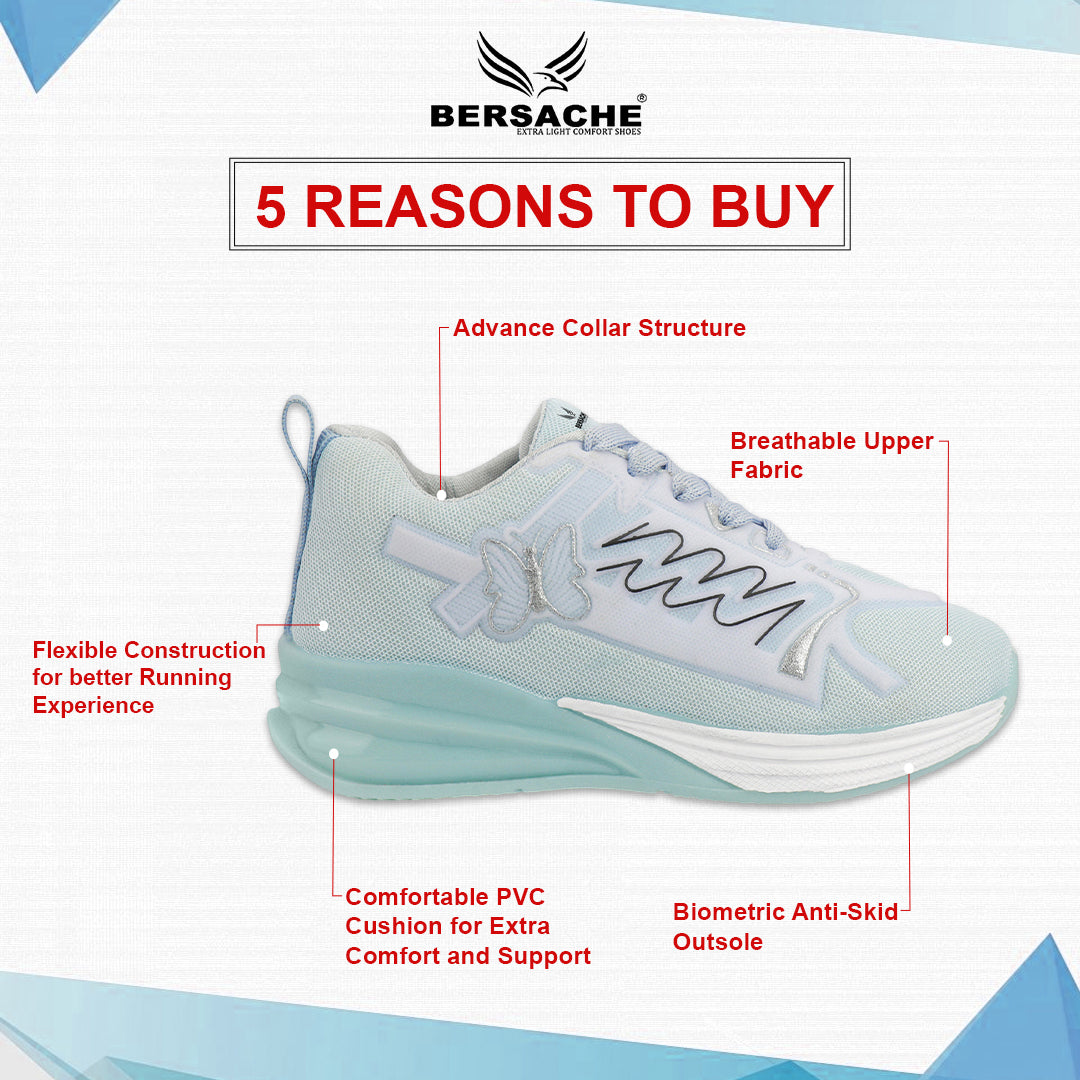 Bersache Casual Sneaker shoe for Women| Soft Cushioned Insole , Slip-Resistance Casuals For Women's-(8141-Mint)