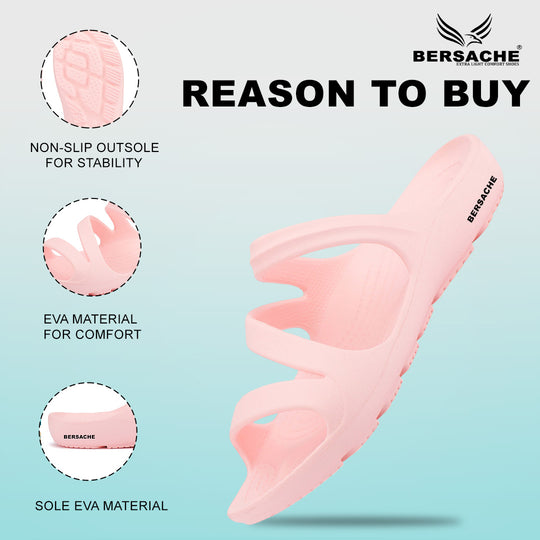 Bersache Extra Soft Classic Casual with  Regular wear with Ultra Soft & Flexibility Technology Flip-Flop for Women's & Girl's (6250-Pink)