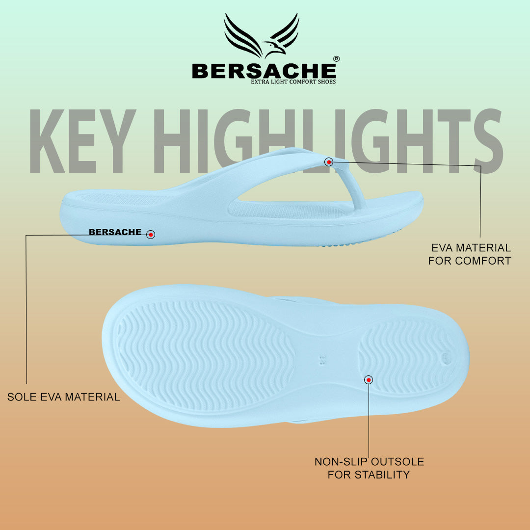 Bersache Extra Soft Classic Casual with  Regular wear with Ultra Soft & Flexibility Technology Sandal's For Women's & Girl's-(6252-Sky-Blue)