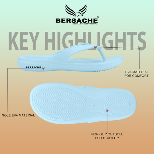 Bersache Extra Soft Classic Casual with  Regular wear with Ultra Soft & Flexibility Technology Sandal's For Women's & Girl's-(6252-Sky-Blue)