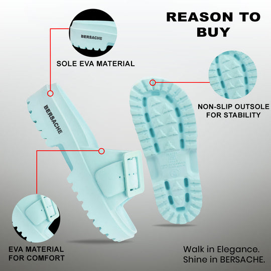 Bersache Extra Soft Classic Casual  with  Regular wear with Ultra Soft & Flexibility Technology Slipper for Women's-(6306-Blue)