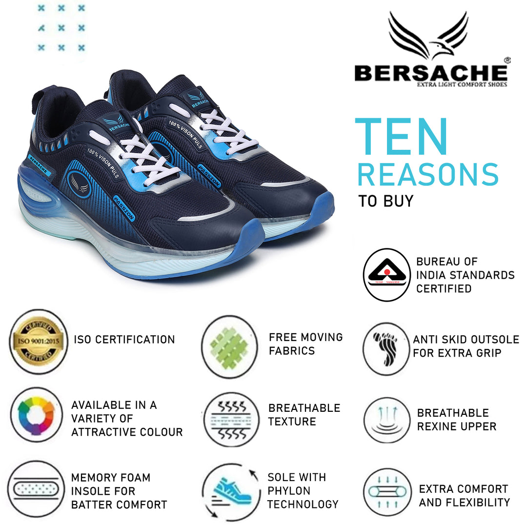 Bersache Sneaker, Loafers ,Casual With Extra Comfort Sneakers For Mens  (9200-Navy Blue)