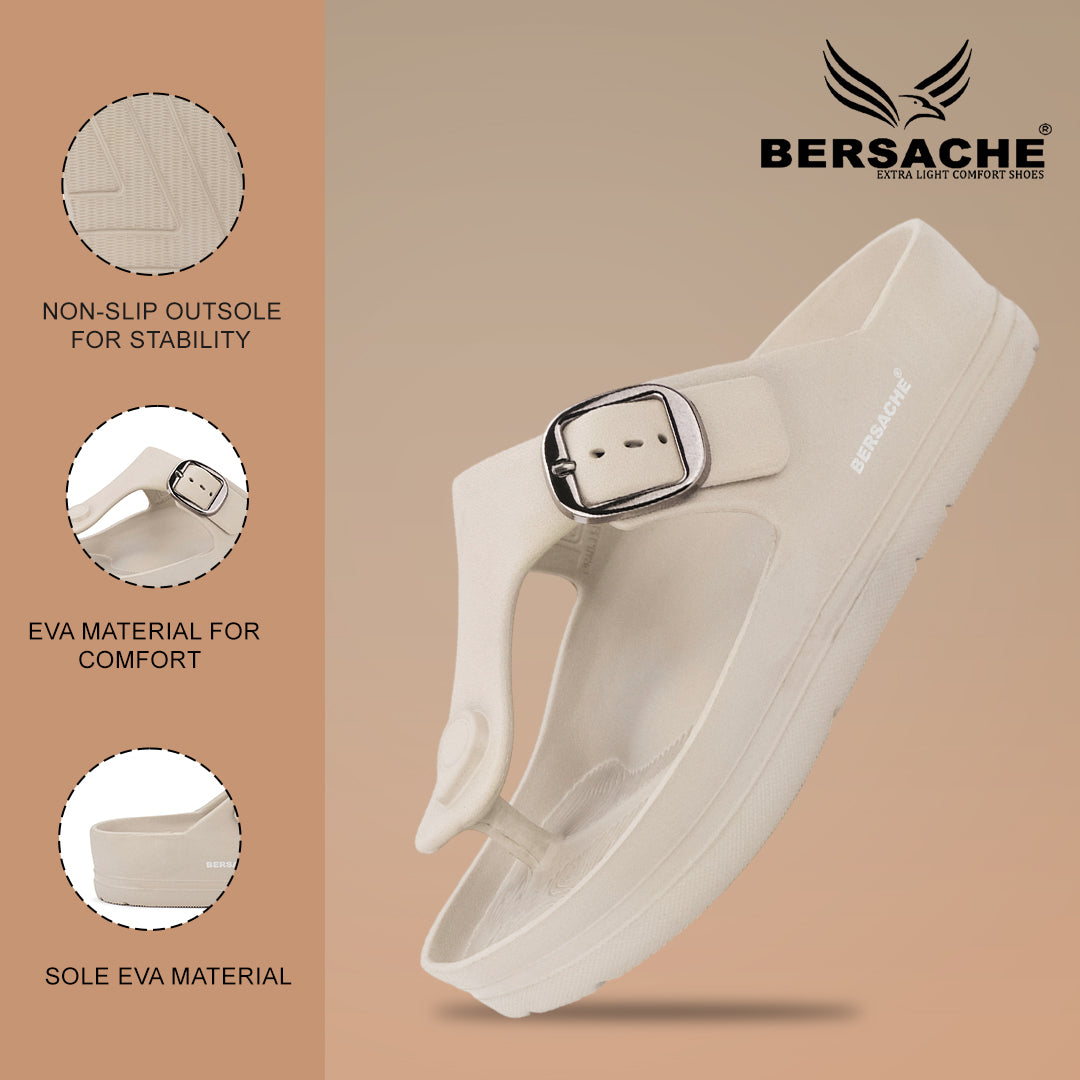 Bersache Extra Soft Classic Casual with  Regular wear with Ultra Soft & Flexibility Technology Flip-Flop for Men's-(6289-Beige)