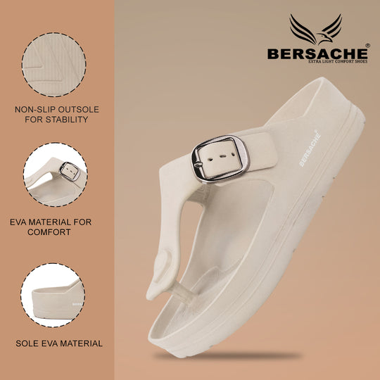 Bersache Extra Soft Classic Casual with  Regular wear with Ultra Soft & Flexibility Technology Flip-Flop for Men's-(6289-Beige)