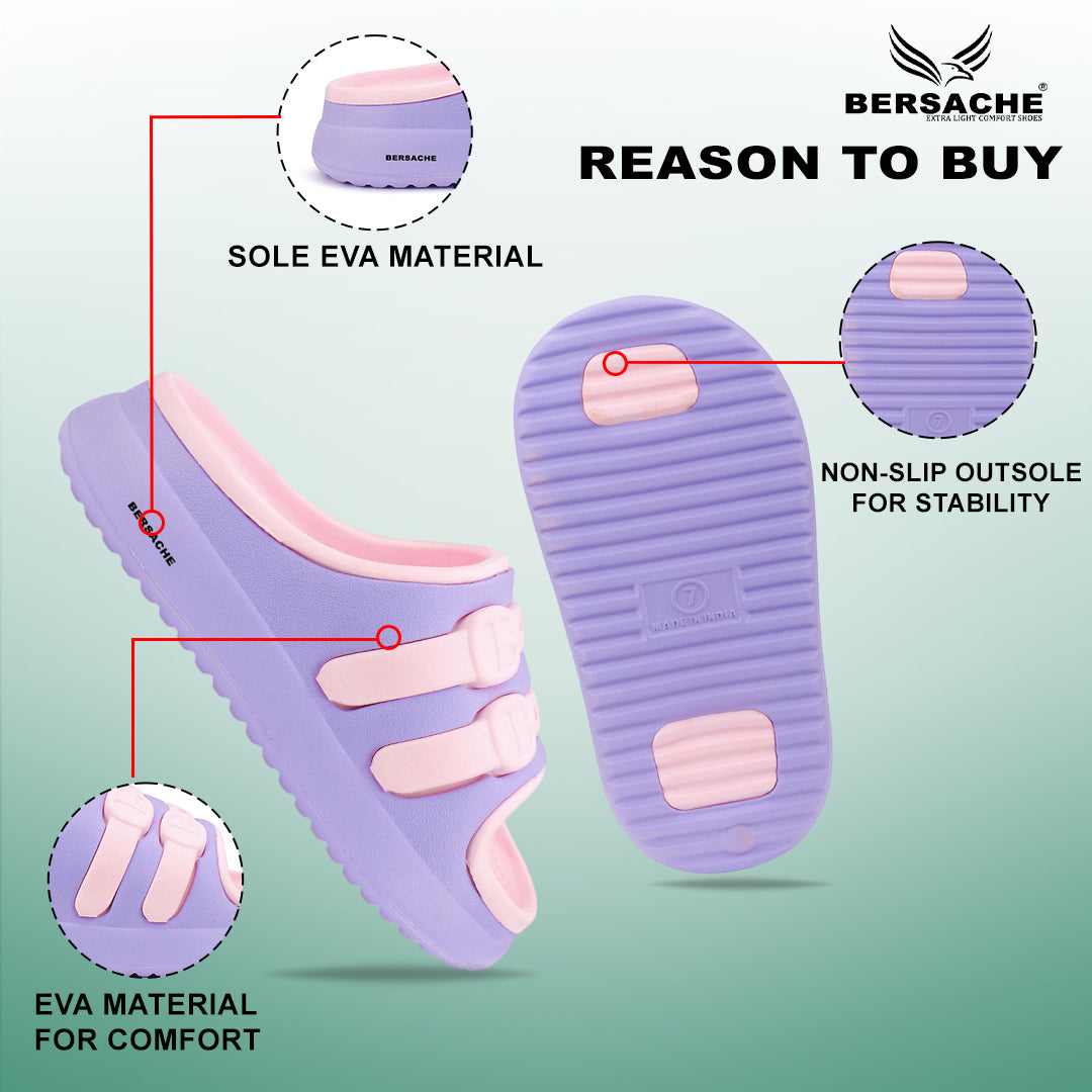 Bersache Extra Soft Classic Casual CHAPPAL with  Regular wear with Ultra Soft & Flexibility Technology Flip-Flop for Kids's-Purple-6322.