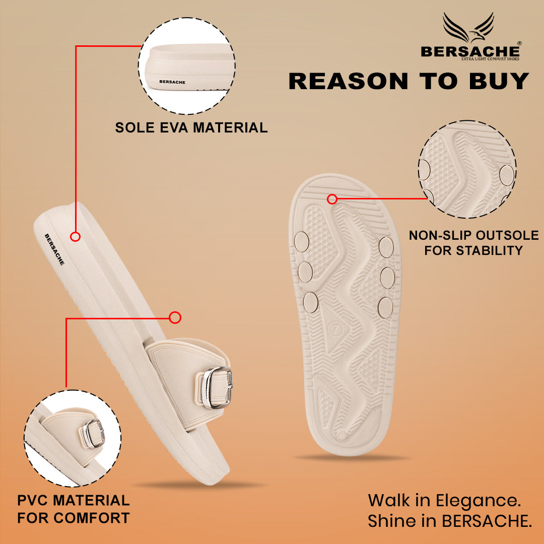 Bersache Extra Soft Classic Casual  with Regular wear with Ultra Soft & Flexibility Technology Slide for Women's-(6366-Beige).