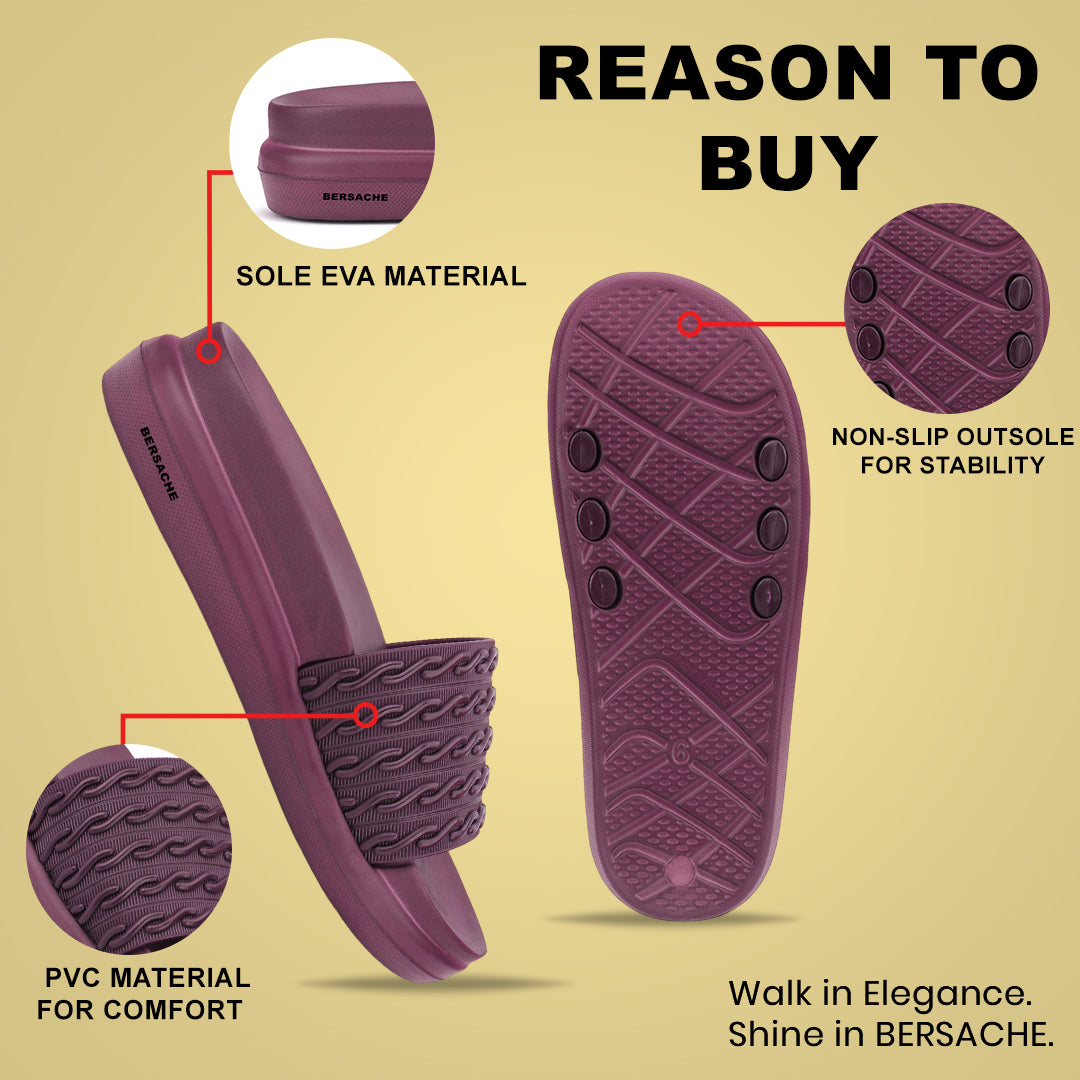 Bersache Extra Soft Classic Casual  with  Regular wear with Ultra Soft & Flexibility Technology Flip-Flop for Women's-(6336-Purple).