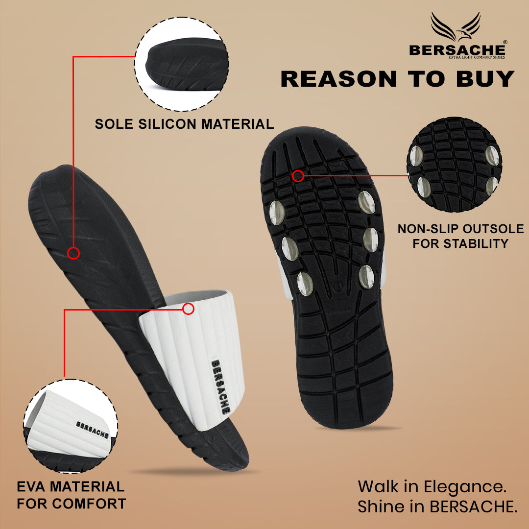 Bersache Extra Soft Classic Casual with  Regular wear with Ultra Soft & Flexibility Technology Sandal For Men's(Black)-6332.