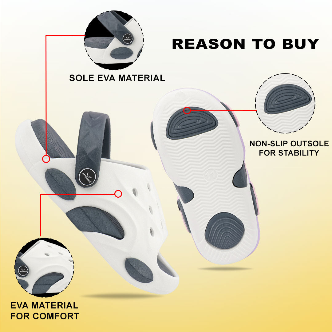 Bersache Extra Soft Classic Casual CHAPPAL with  Regular wear with Ultra Soft & Flexibility Technology Flip-Flop for Kids's-White-6323.