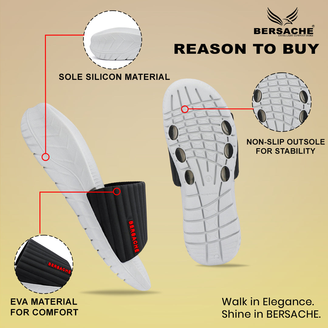 Bersache Extra Soft Classic Casual with  Regular wear with Ultra Soft & Flexibility Technology Flip Flop For Men's-(White-6331).