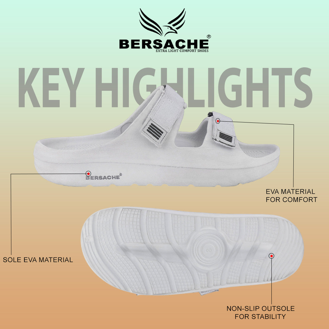 Bersache Extra Soft Classic Casual with  Regular wear with Ultra Soft & Flexibility Technology Flipflop For Men's & Boy's-(Grey-6286)