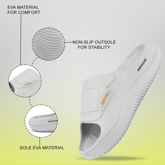 Bersache Extra Soft Classic Casual  with  Regular wear with Ultra Soft & Flexibility Technology Sandals for Men's-(6280-Grey)