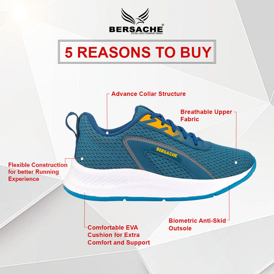 Bersache Lightweight Casual Sneaker Shoes For Men (Sky-Blue-8090)