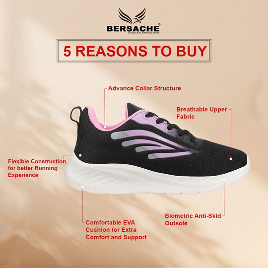 Bersache Sneaker, Loafers ,Casual with Extra comfort Sneaker Colour Changing shoes for Women (Pink-8094)