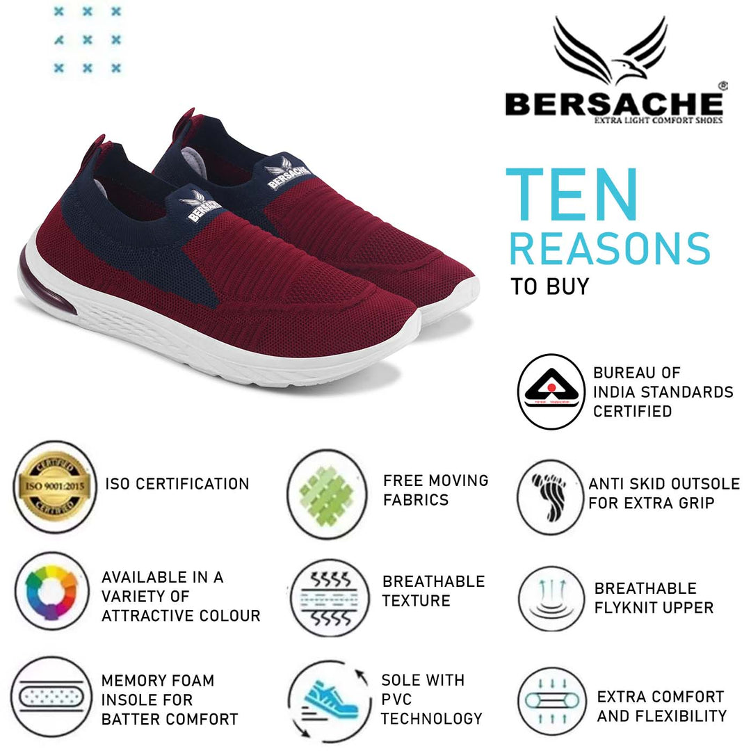 Bersache Sneaker, Loafers ,Casual With Extra Comfort Sneaker, For Women's & Girl's (8053 Maroon)