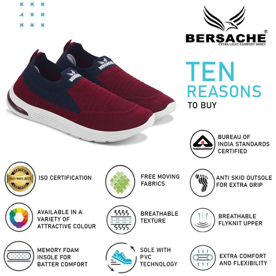 Bersache Sneaker, Loafers ,Casual With Extra Comfort Sneaker, For Women's & Girl's (8053 Maroon)