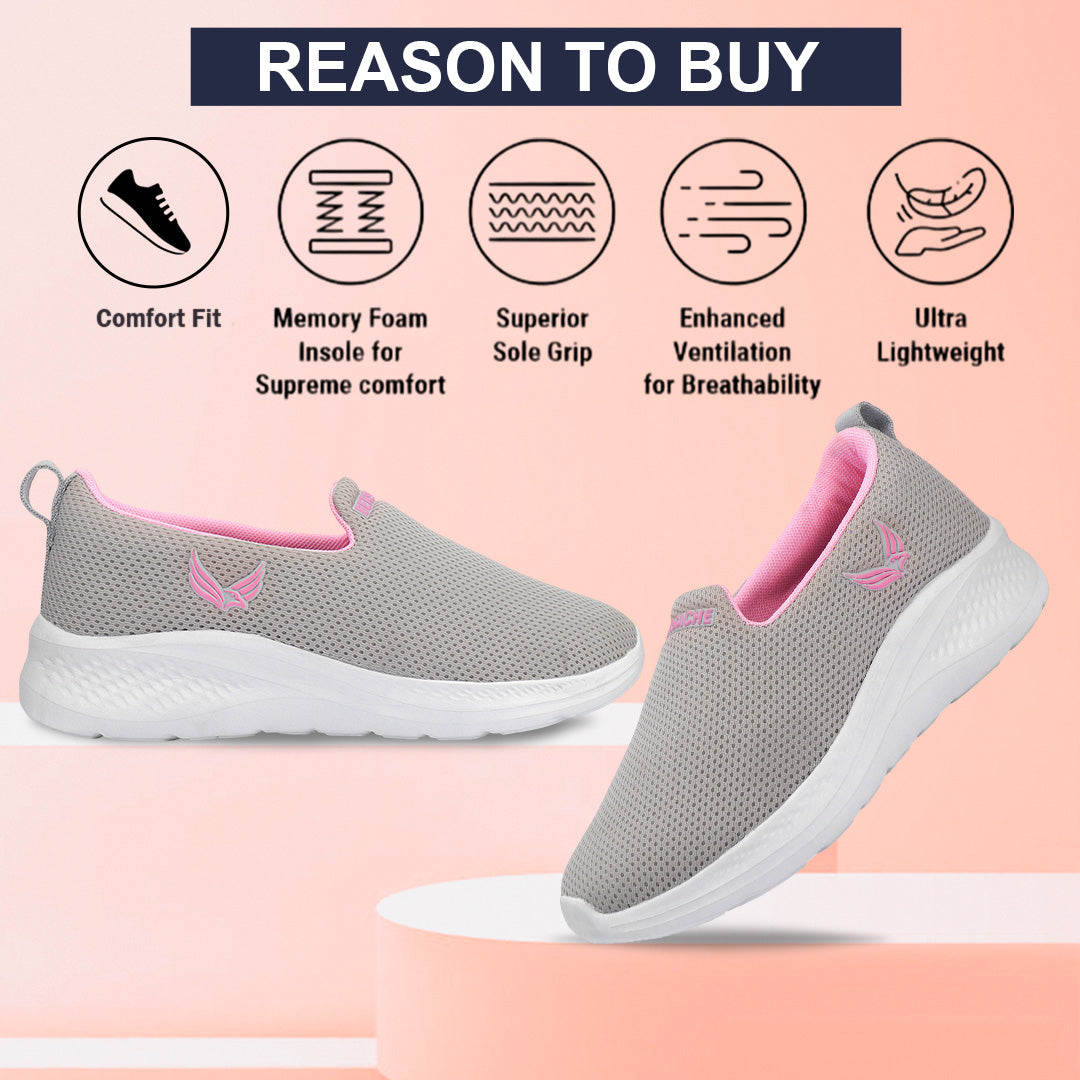 Bersache Premium Sports ,Gym, Trending Stylish Running Colour Changing shoes for Women (8098-Grey)