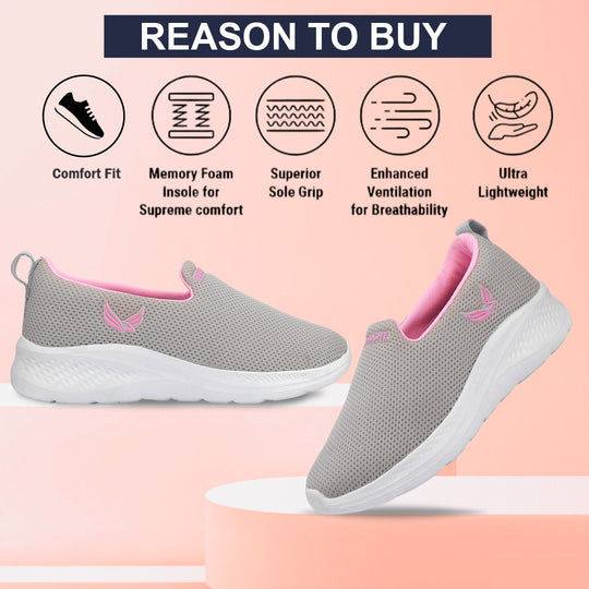 Bersache Premium Sports ,Gym, Trending Stylish Running Colour Changing shoes for Women (8098-Grey)