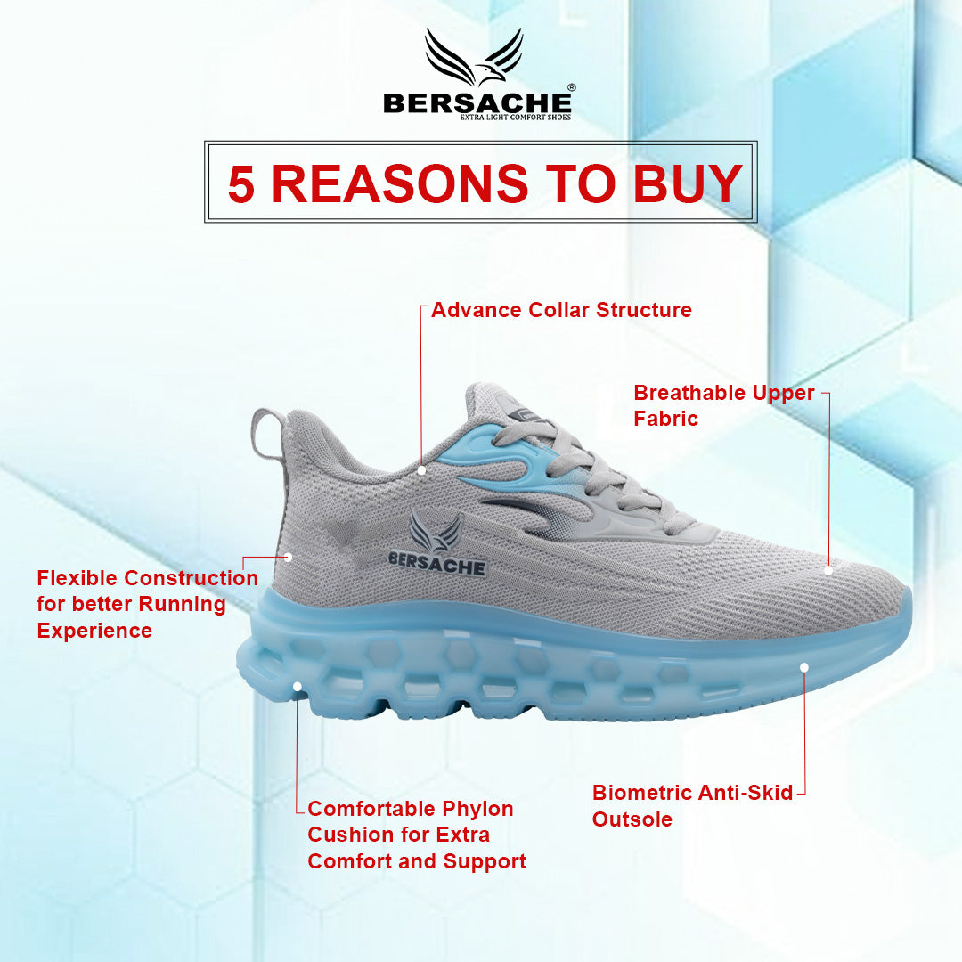 Bersache Sneaker, Loafers ,Casual With Extra Comfort Sneakers For Mens  (9198-Grey).