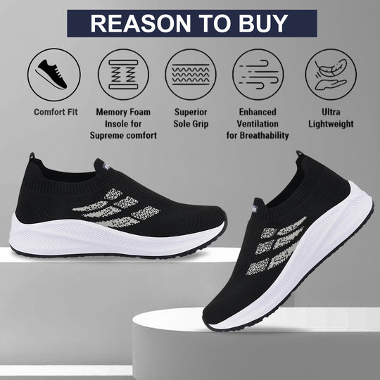 Bersache Premium Sports,Gym, Trending Stylish Running Shoes For Men (8109-Black)