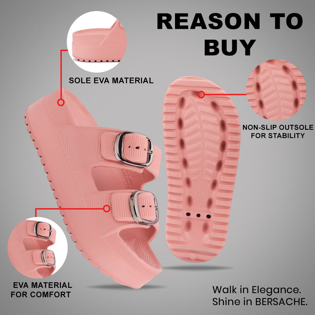 Bersache Extra Soft Classic Casual CHAPPAL with  Regular wear with Ultra Soft & Flexibility Technology  Slippers for Women's-(6295-Pink).