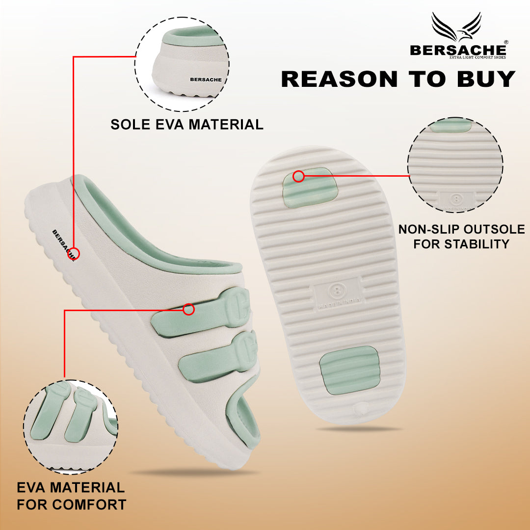Bersache Extra Soft Classic Casual CHAPPAL with  Regular wear with Ultra Soft & Flexibility Technology Clog's for Kids's - Green -6321.