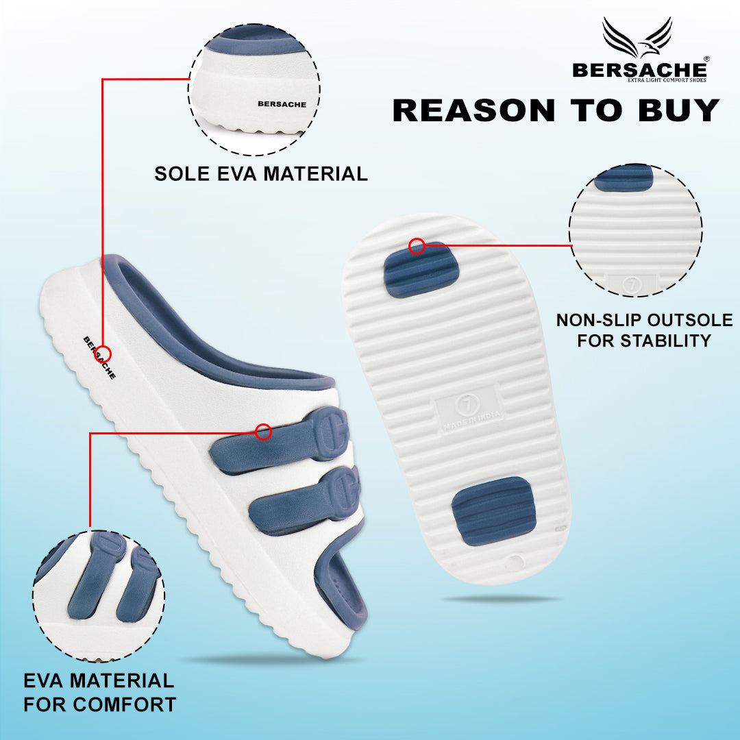 Bersache Extra Soft Classic Casual CHAPPAL with  Regular wear with Ultra Soft & Flexibility Technology Slipper for Kids's - White -6320.
