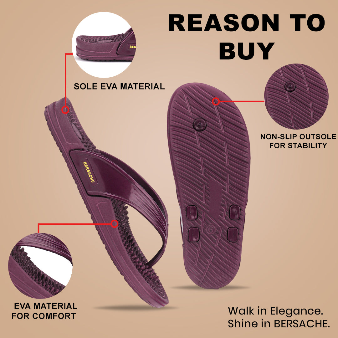 Bersache Extra Soft Classic Casual CHAPPAL with  Regular wear with Ultra Soft & Flexibility Technology  Slippers for Women's-(6333-Maroon).