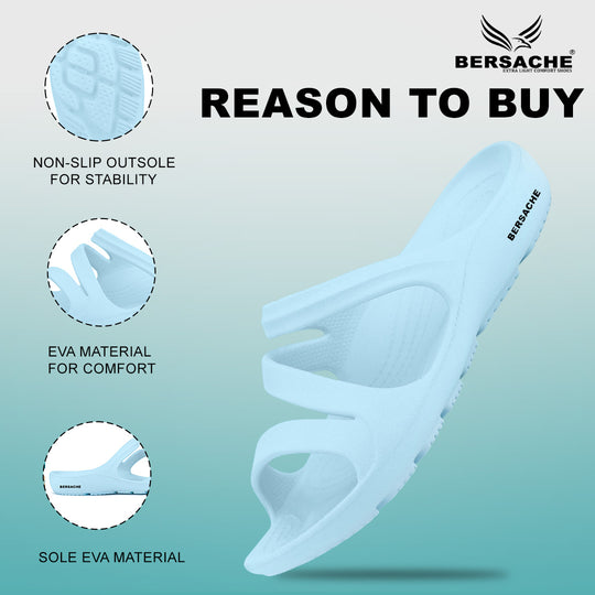 Bersache Extra Soft Classic Casual with  Regular wear with Ultra Soft & Flexibility Technology Flip-Flop for Women's & Girl's (6249-Blue)