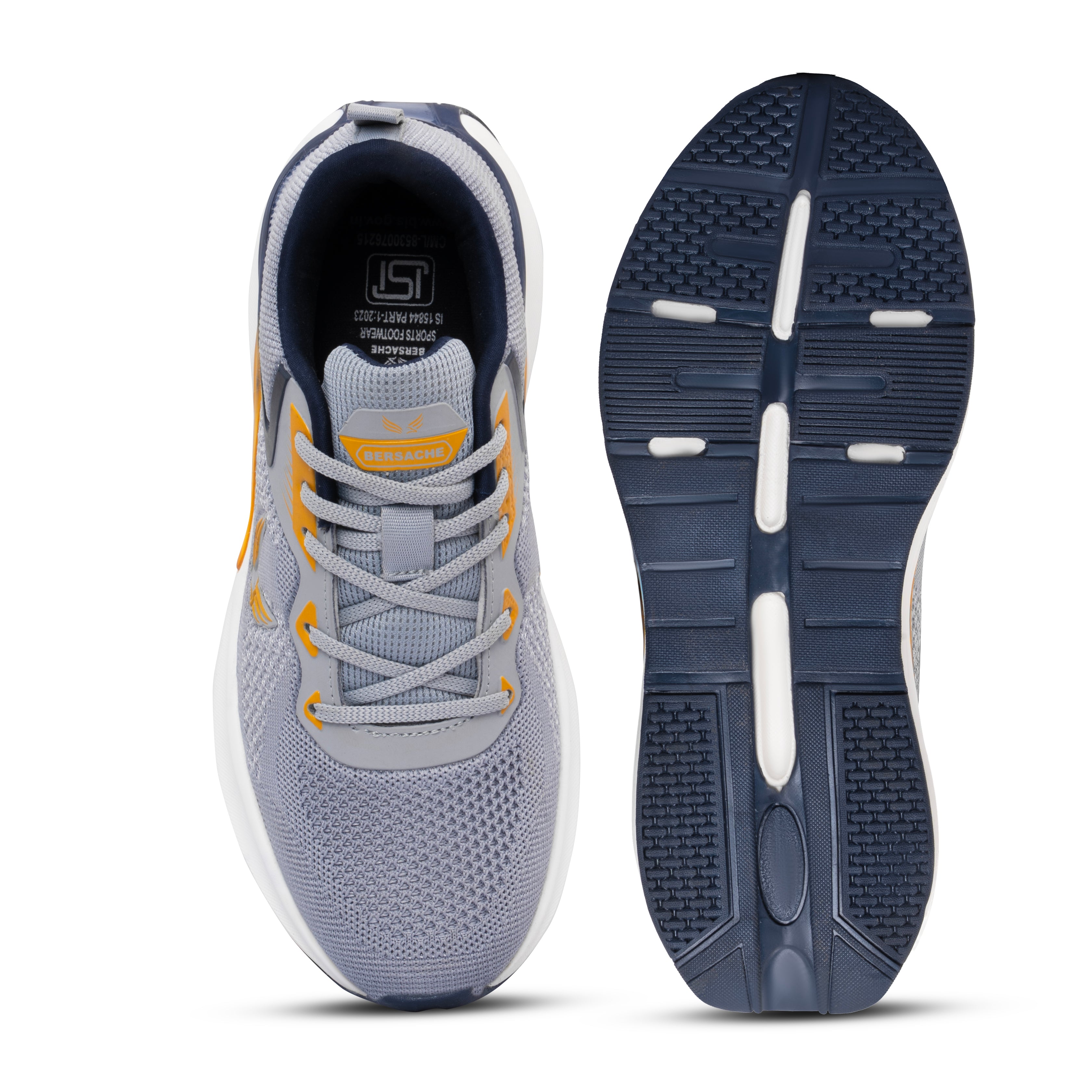 Bersache Premium Sports ,Gym, Trending Stylish Running Shoes For Men (9203-Grey).