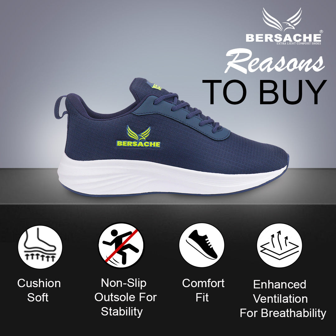 Bersache Premium Sports ,Gym, Trending Stylish Running Shoes For Men Blue-8069