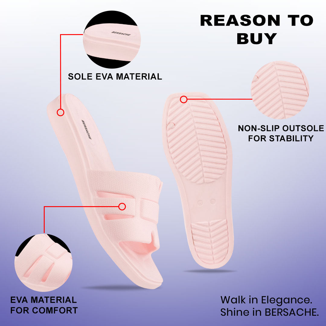 Bersache Extra Soft Classic Casual  with  Regular wear with Ultra Soft & Flexibility Technology Flip-Flop for Women's-(6302-Pink) .