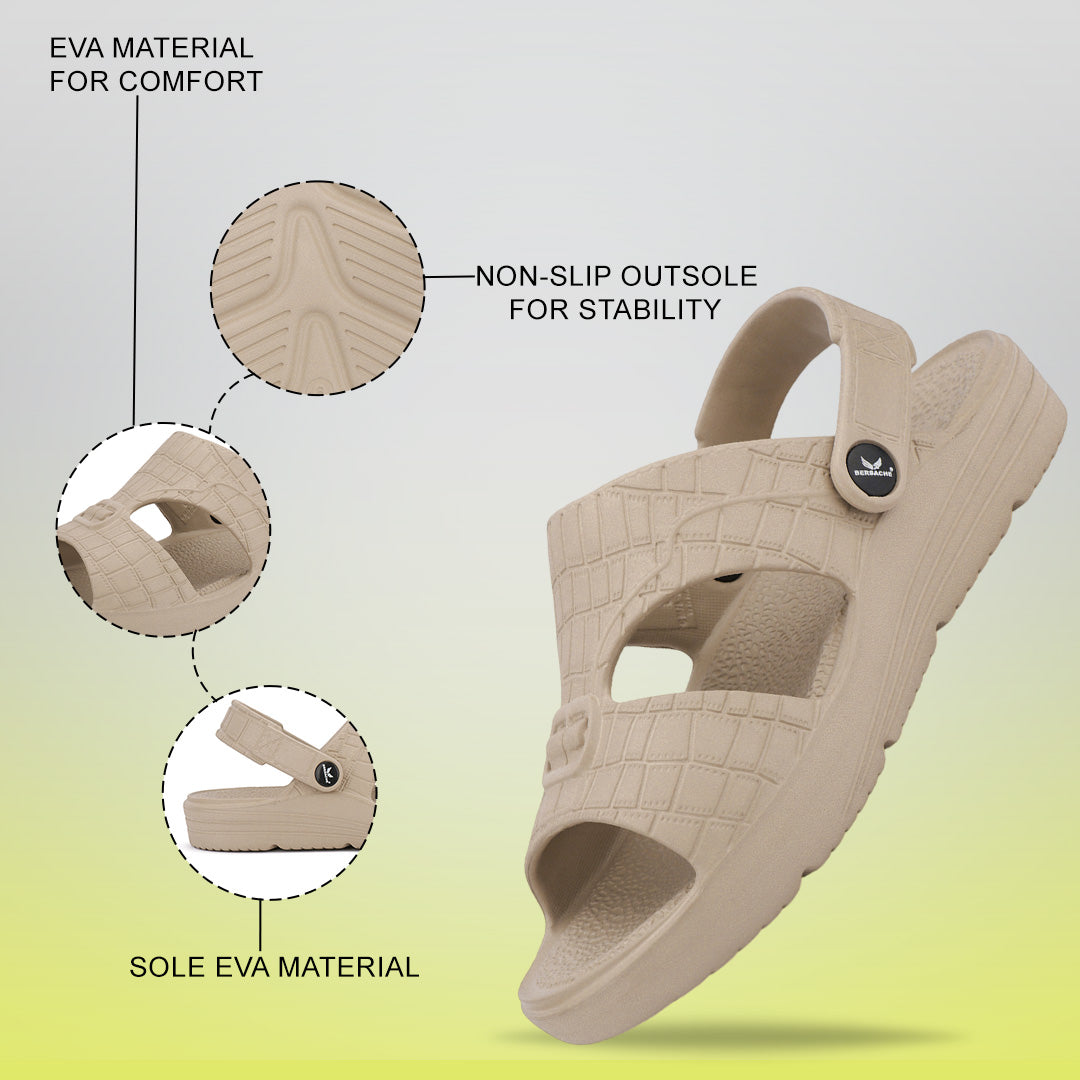 Bersache Extra Soft Classic Casual with  Regular wear with Ultra Soft & Flexibility Technology Sandal For Men's & Boy's (Beige-6272).