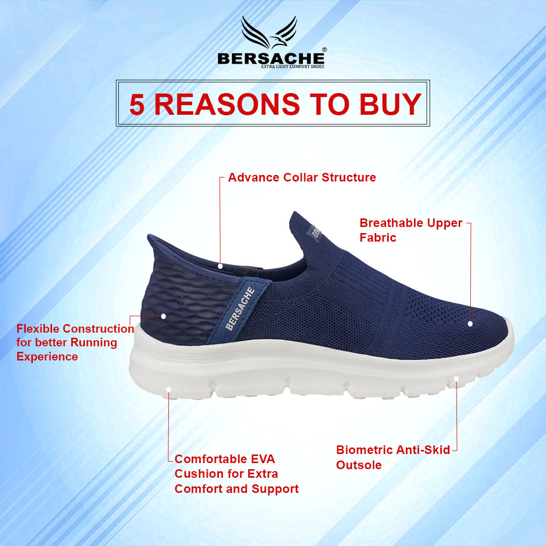 Bersache Premium Sports,Gym, Trending Stylish Running Shoes For Men (8078-Blue)