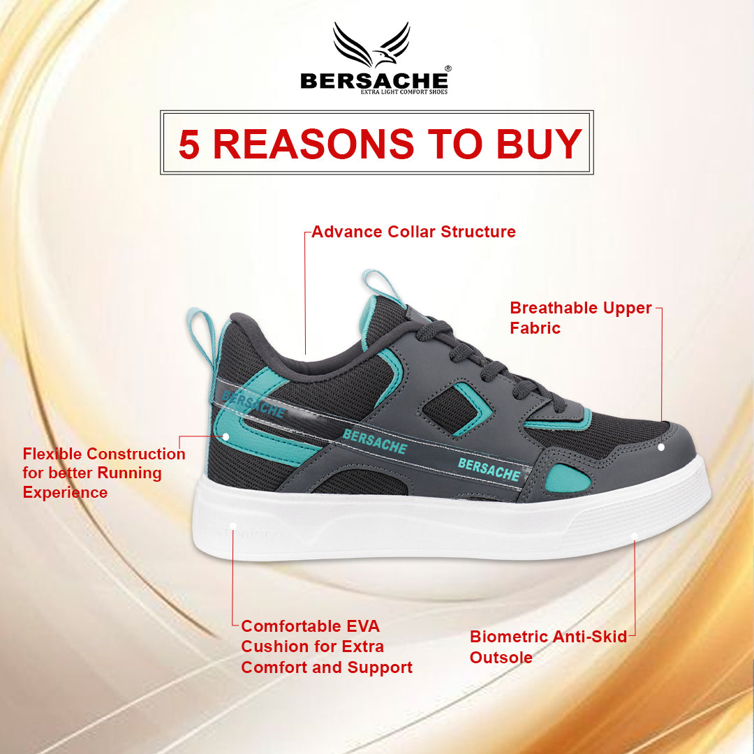 Bersache Casual Sneaker shoe for Men| Soft Cushioned Insole , Slip-Resistance Casuals For Men (Black-8127)