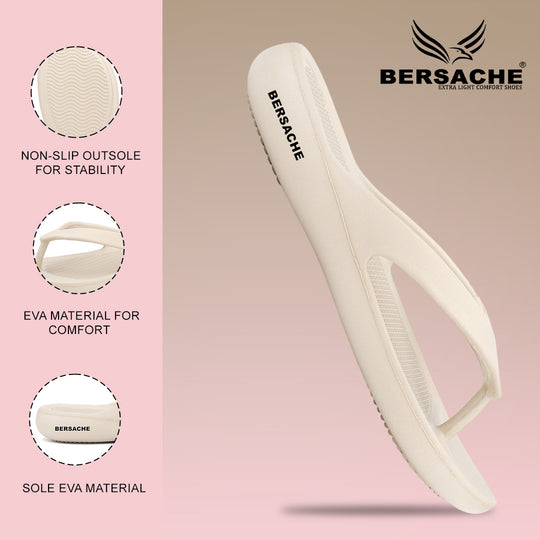 Bersache Extra Soft Classic Casual with  Regular wear with Ultra Soft & Flexibility Technology Slipper For Women's & Girl's-(6254-Beige)